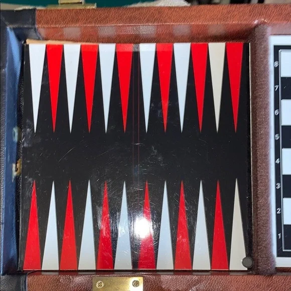 Black and White Board Game Set with Chess Checkers and Backgammon - Picture 6 of 11